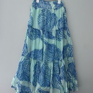 Vineyard Vines Blue and Green Maxi A-Line Skirt